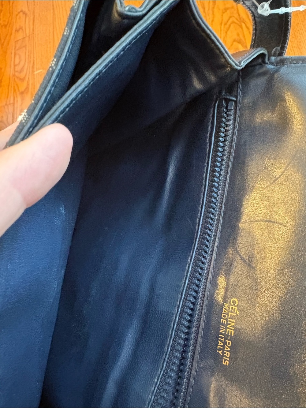 ⭐️RARE⭐️Vintage CELINE Navy C-Macadam Sulky Horse Carriage Flap Bag PRISTINE INT - Picture 8 of 17